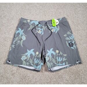 Vissla Boardshorts Size XXL Gray Printed Swim Trunks Beach 7'' Inseam Surf NWT
